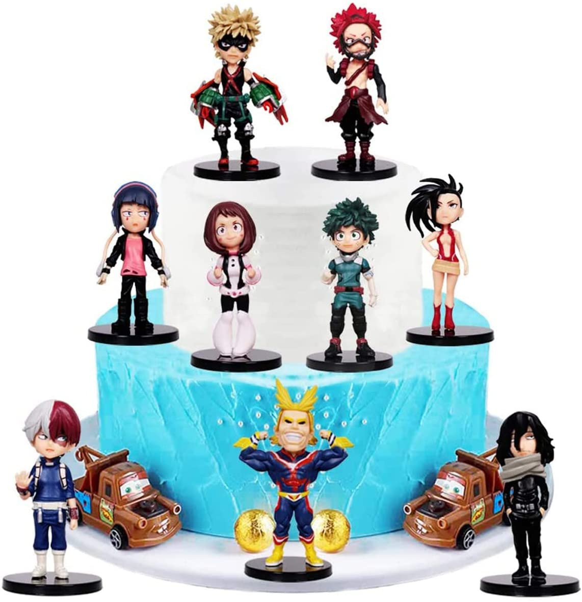 9Pcs My Hero Academia Anime Figure Toy ,Birthday Cake Topper Supplies