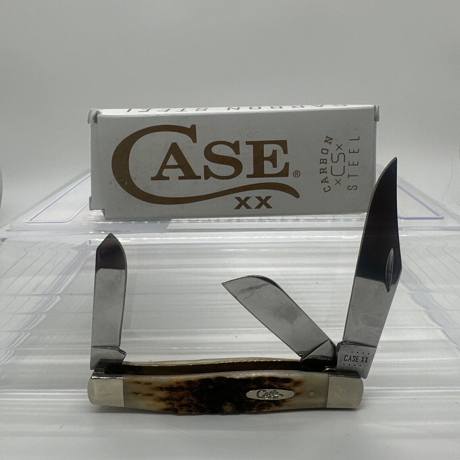 Case 128 Pocket Knife - Amber Bone 3 blade