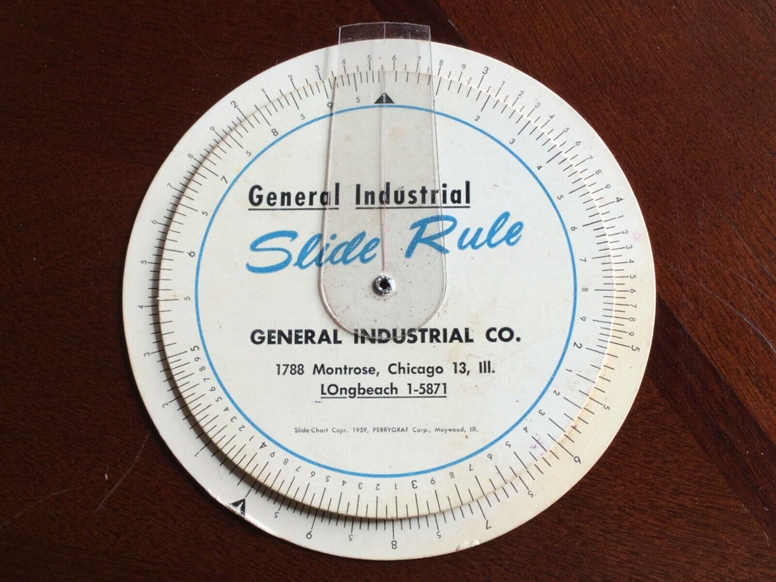 General Industrial Slide Rule General Industrial Co IL Slide-Chart Copr. 1959
