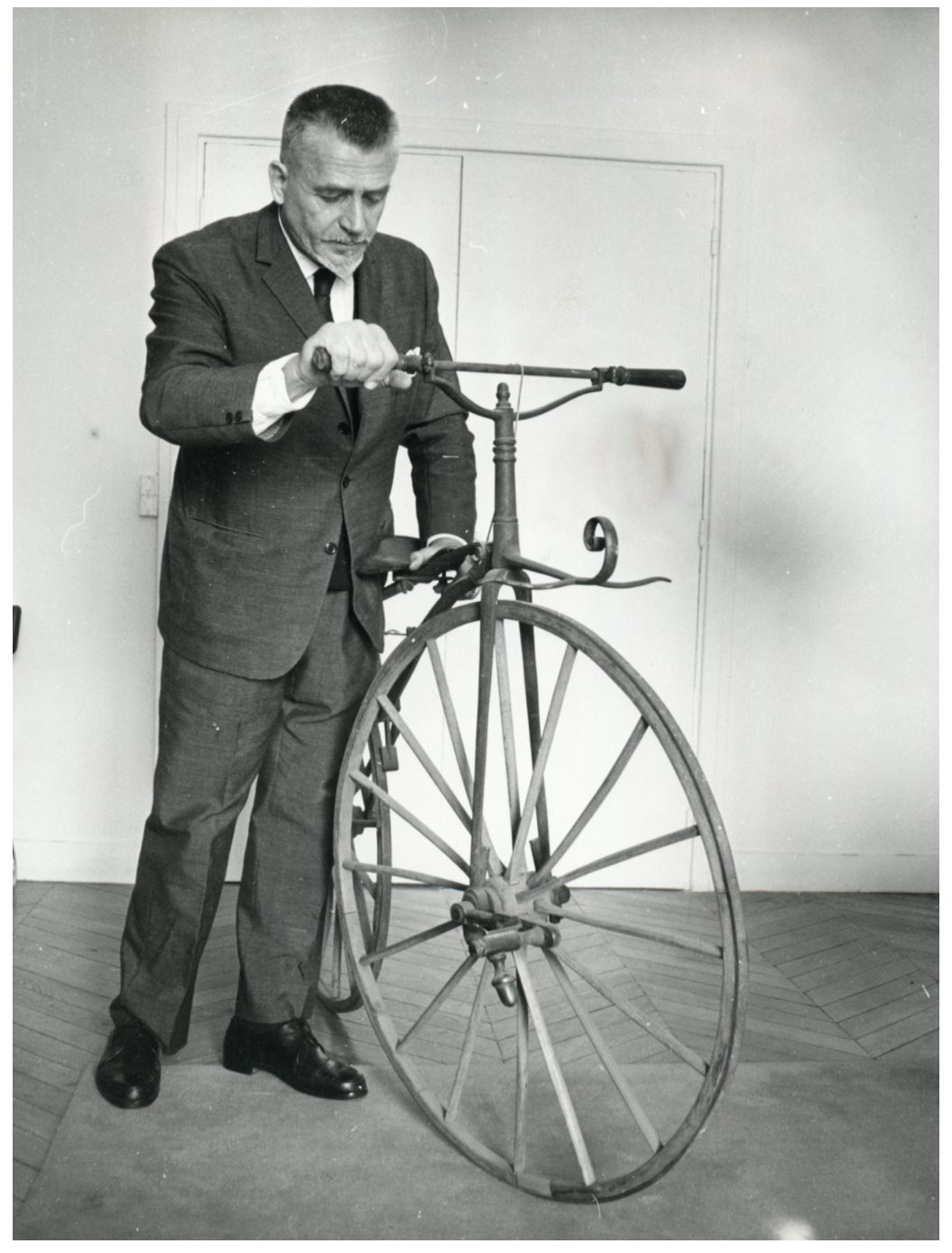 Vintage Robert Buron 18x24 Silver Print Bicycle Circa 1965 