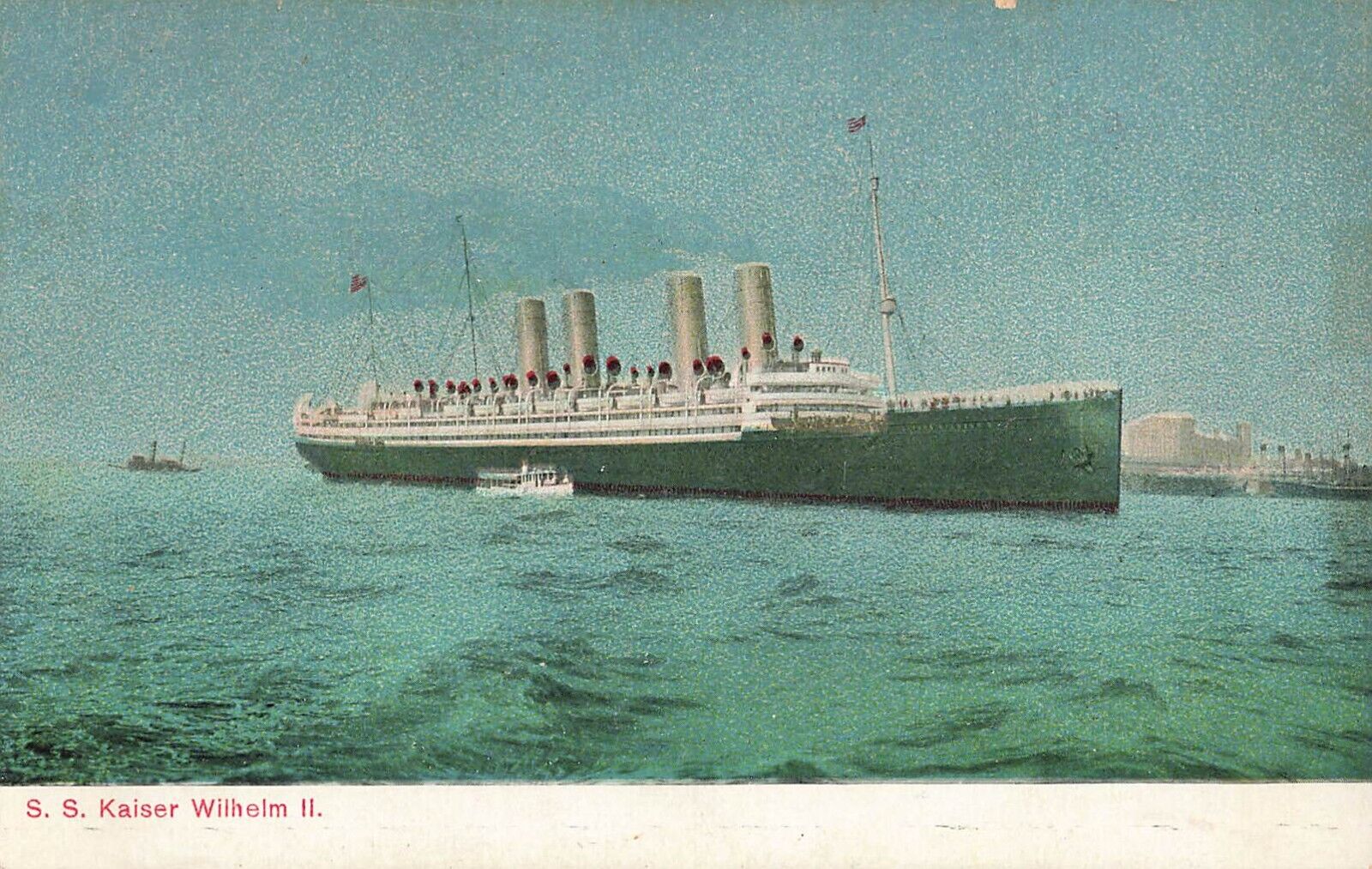 Postcard S.S. Kaiser Wilhelm II Built 1902 Stettin, Germany Norddeutscher Lloyd