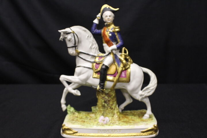 SCHEIBE ALSBACH Porcelain Napoleonic Marshal DAVOUST Mounted Figurine Old Mark