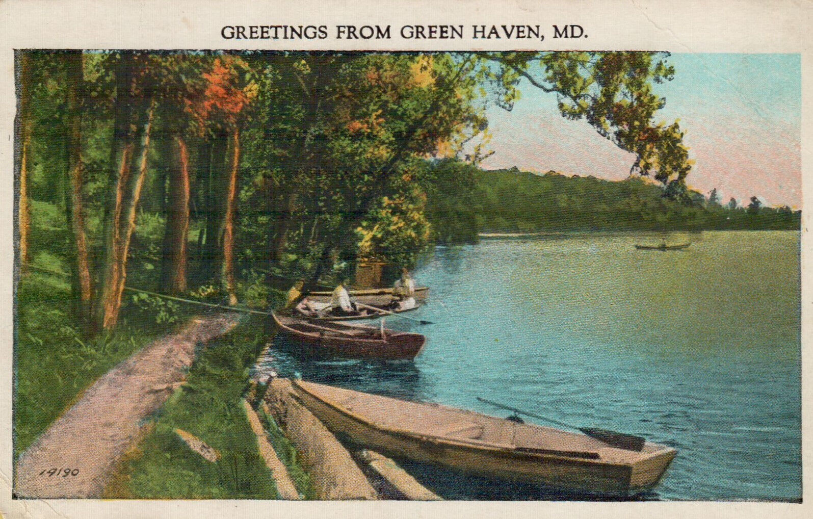 Postcard Green Haven Maryland Greetings From Green Haven 1935 Vintage READ