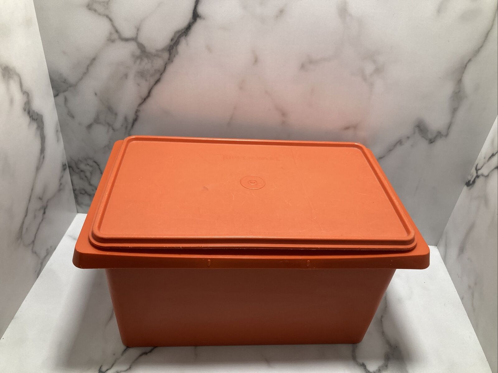 Vintage Tupperware Orange Rectangular Storage Container 1431-2