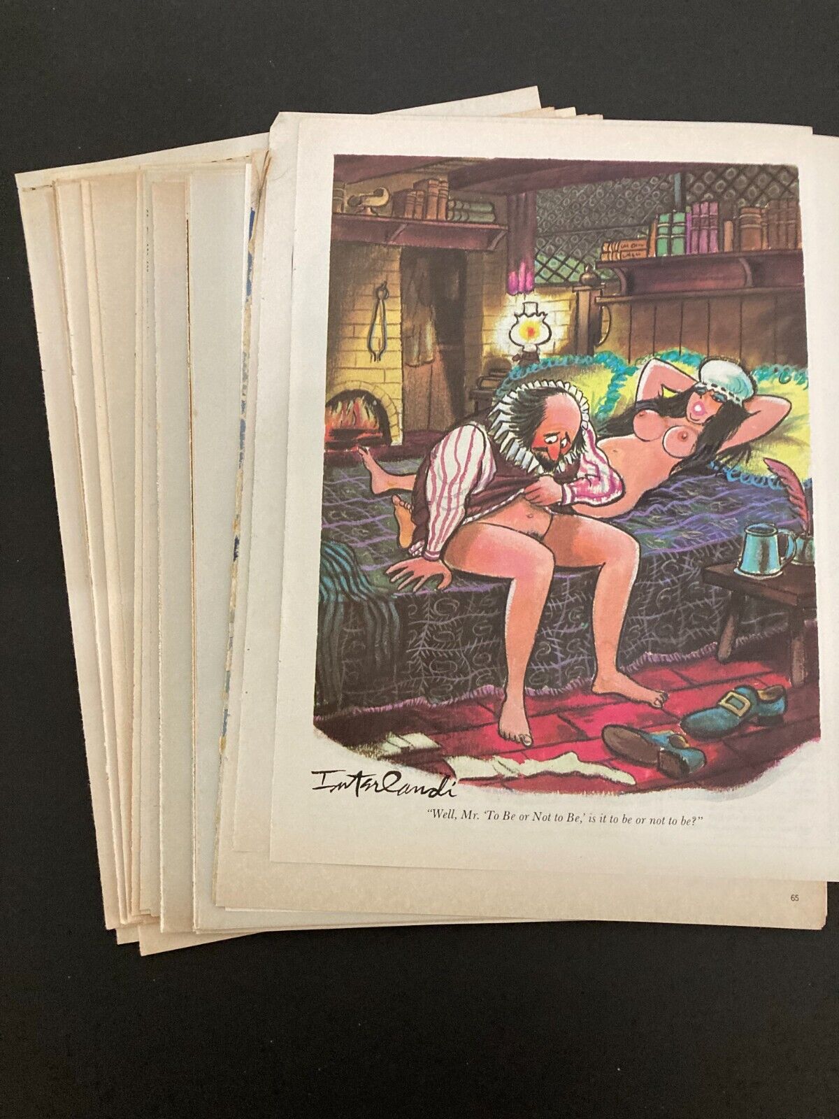 Big Lot of Over 60 Phil Interlandi 1 Page Cartoons Comics From Playboy Magazine