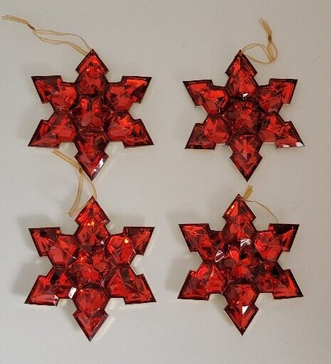 Acrylic Christmas Ornaments Red Gold Reversible 4 X 4.5\