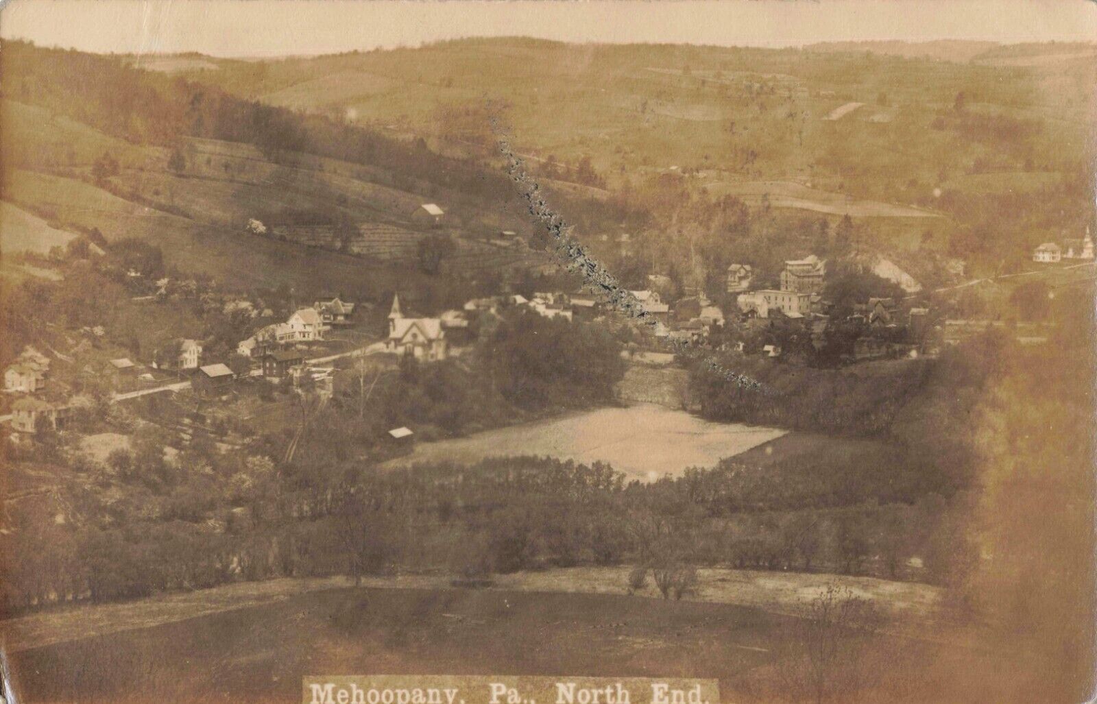 North End Mehoopany Pennsylvania PA Birdseye 1907 Real Photo RPPC