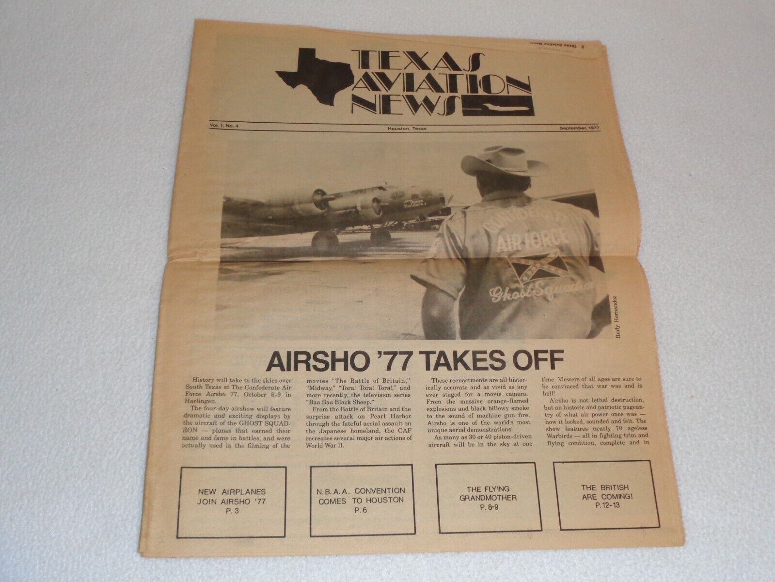 Texas Aviation News Houston September 1977 Rare Vintage Original Newspaper
