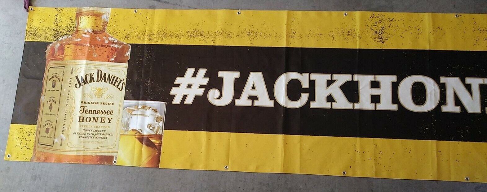 Jack Daniels Honey Promo Vinyl Banner Gigantic 10ft. x 3ft 🍯 🍯