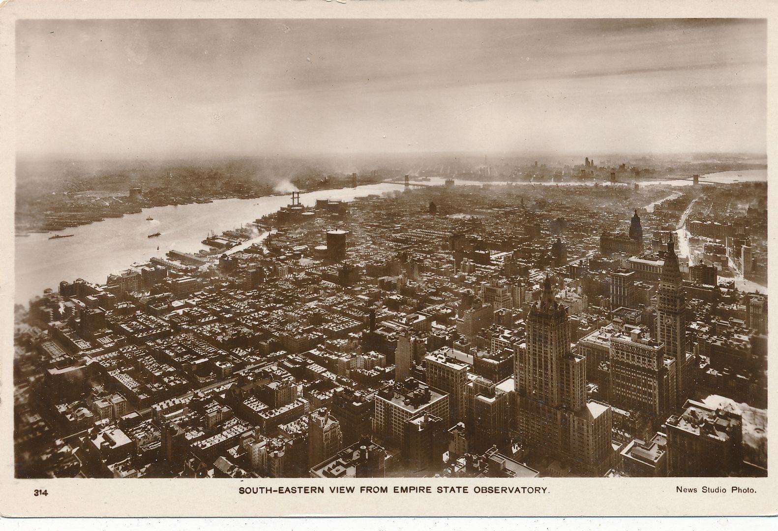NEW YORK CITY - South-Eastern View From Empire State Building rppc