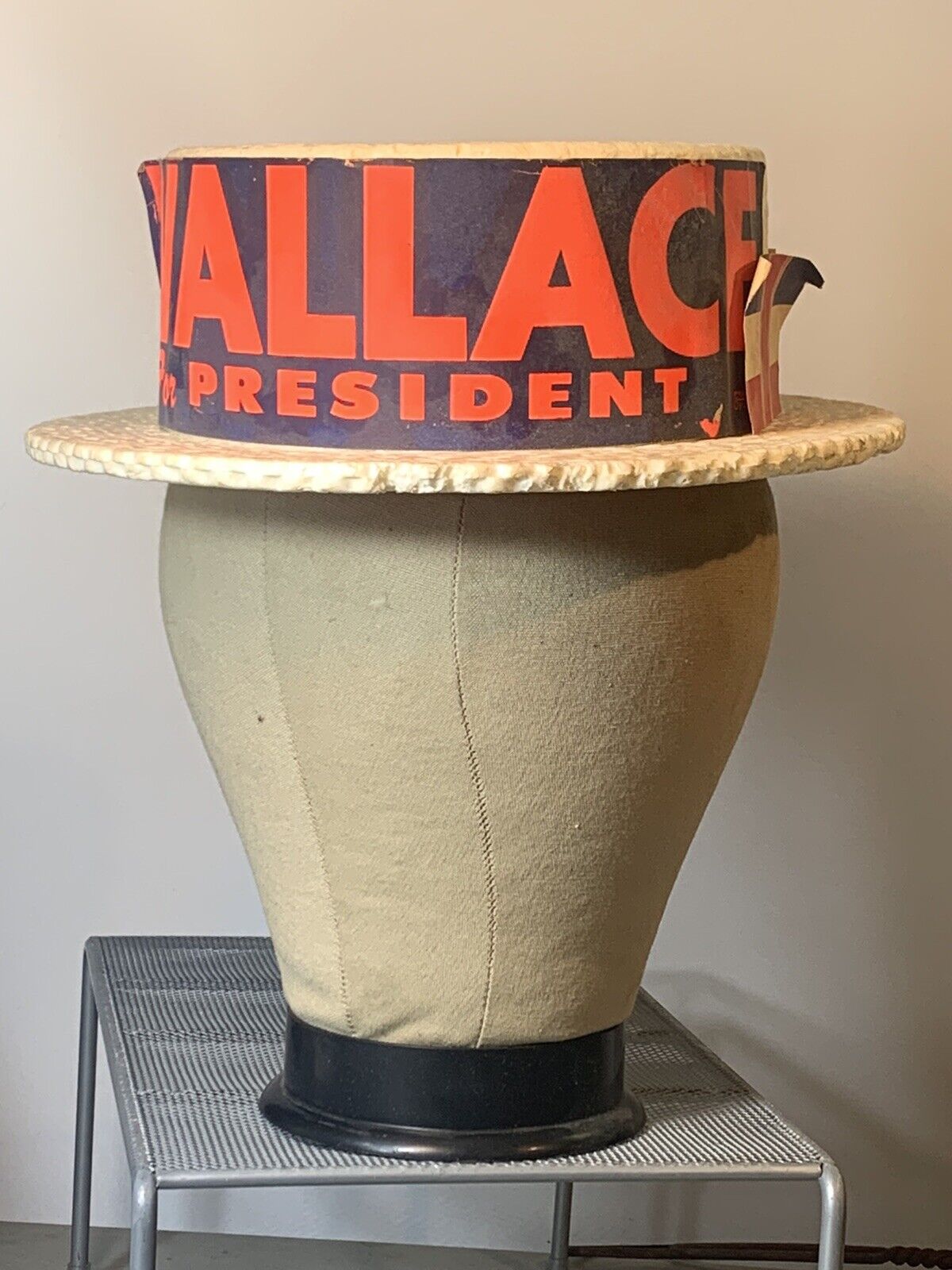 VINTAGE ORIGIANL CAMPAIGN HAT WALLACE FOR PRESIDENT (4E)