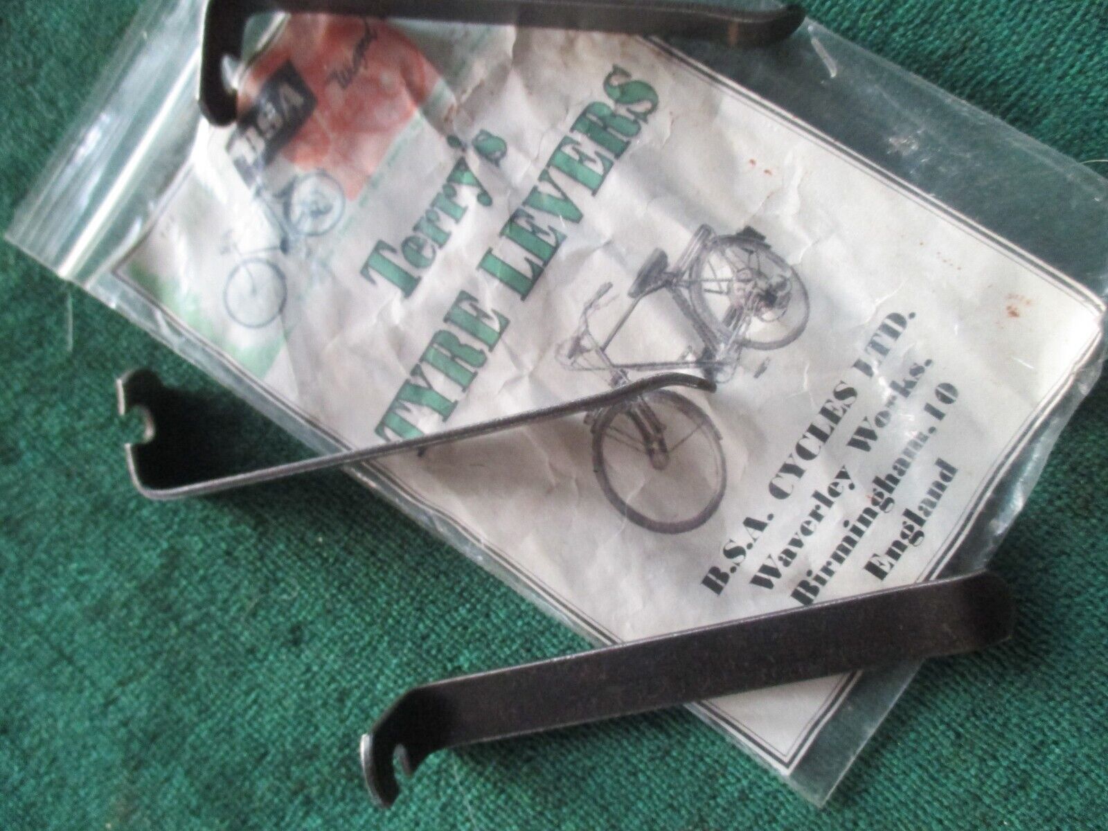 THREE BSA WINGED WHEEL FLAT TYRE LEVERS BY TERRYS - NEW OLD STOCK