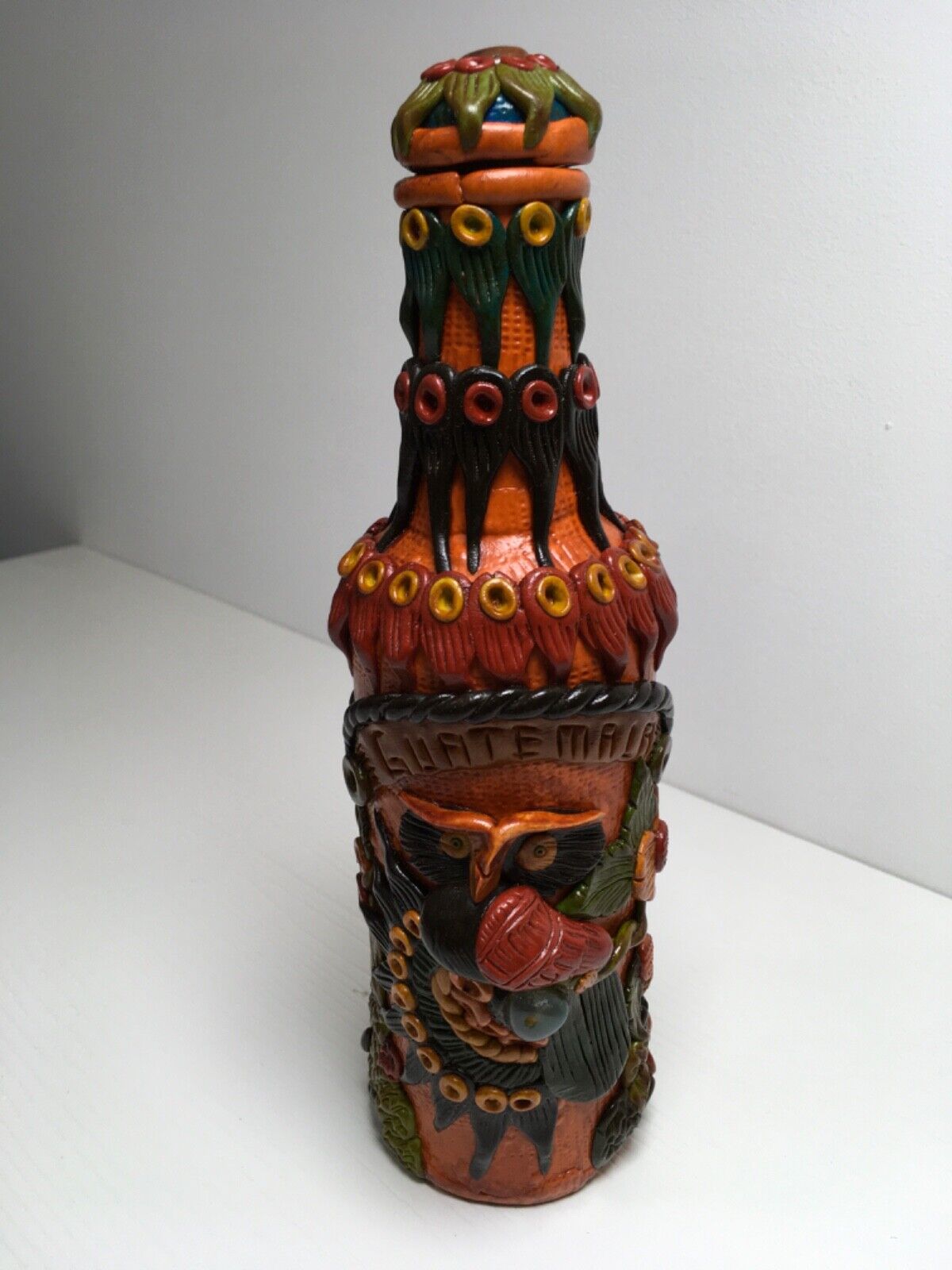 Guatemalan Handmade Vintage Collectible Bottle