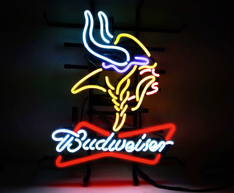 Minnesota Vikings Budweiser Neon Light Sign 20\