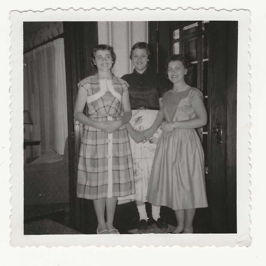 Vintage Snapshot Photo Three Beautiful Women Photograph