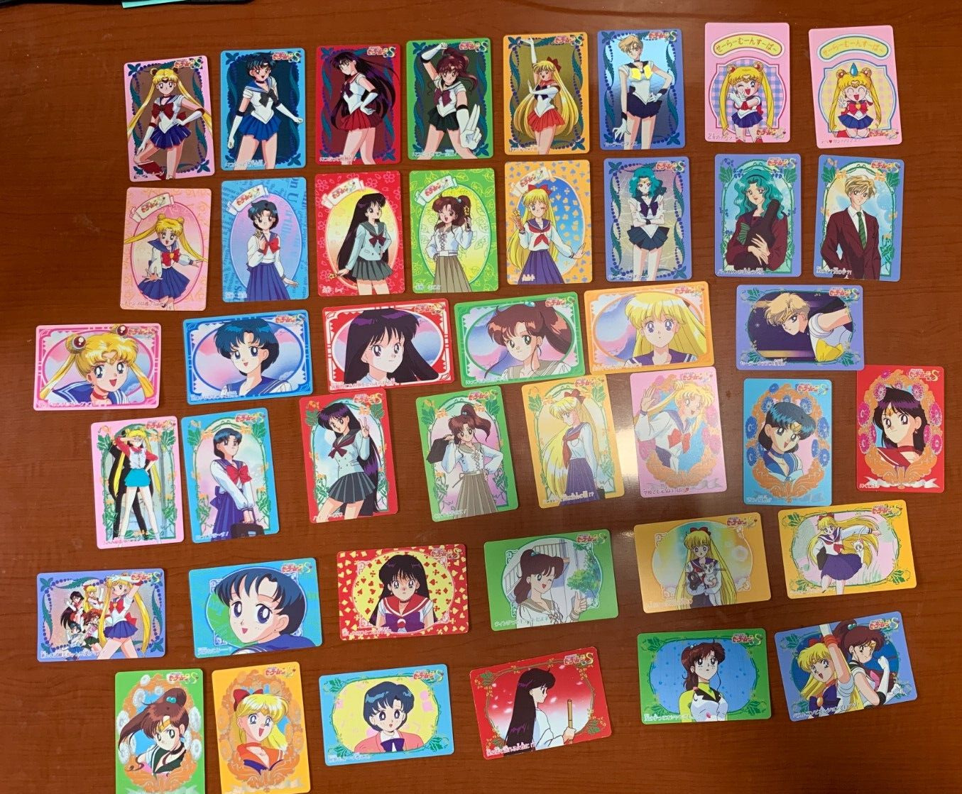 Rare 1994 Bandai Sailor Moon 1994 Carddass Metallic Trading Cards Lot of 42