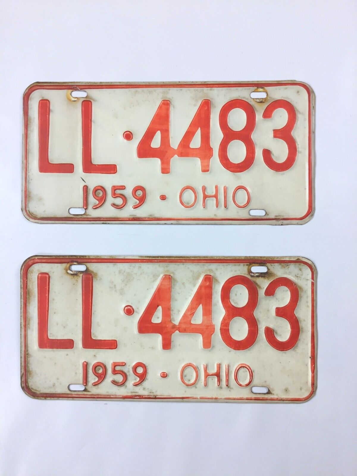 1959 Ohio license plate pair - Original