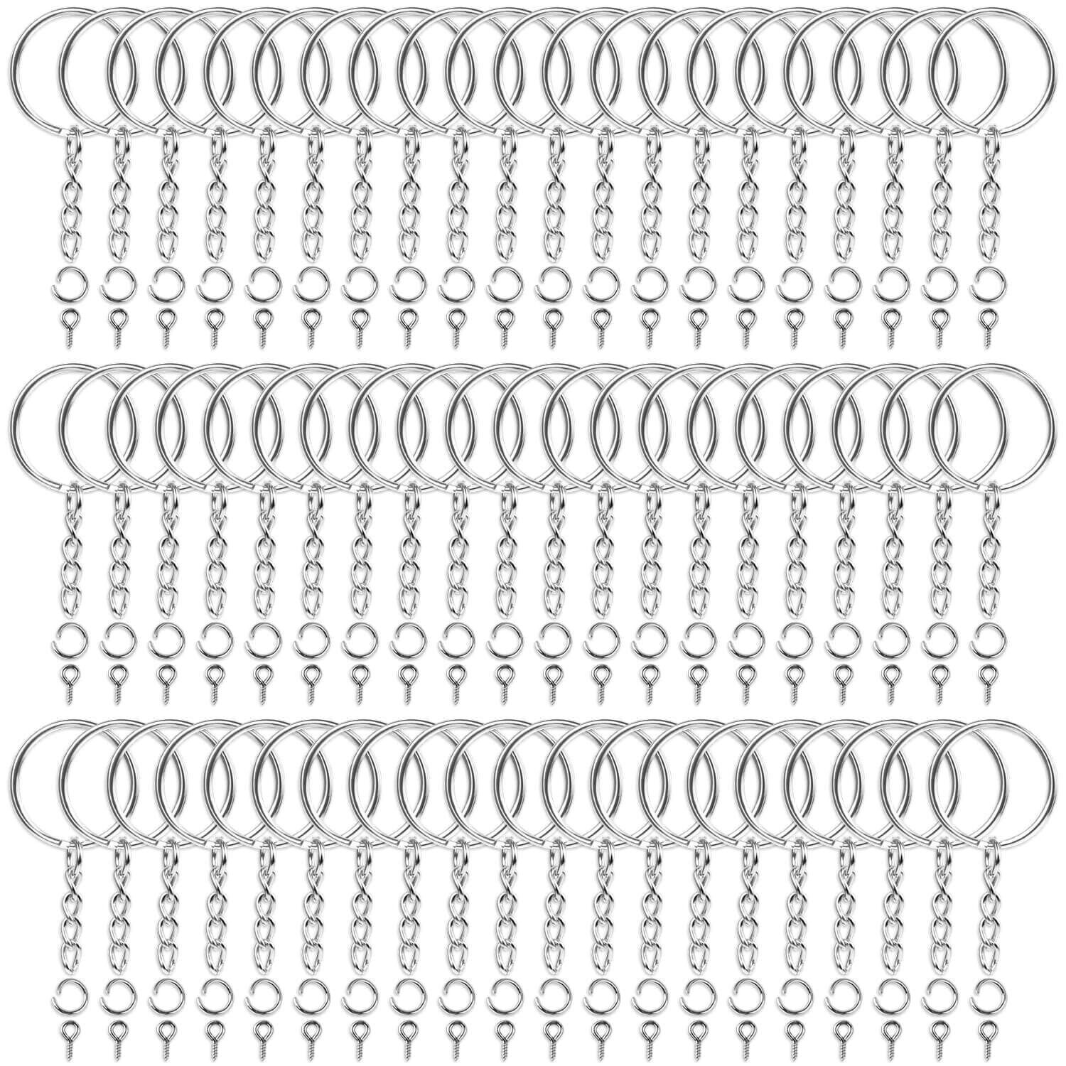 120 Pcs Keychain Rings Kit with Chain and Jump Rings for DIY Crafts Keychain