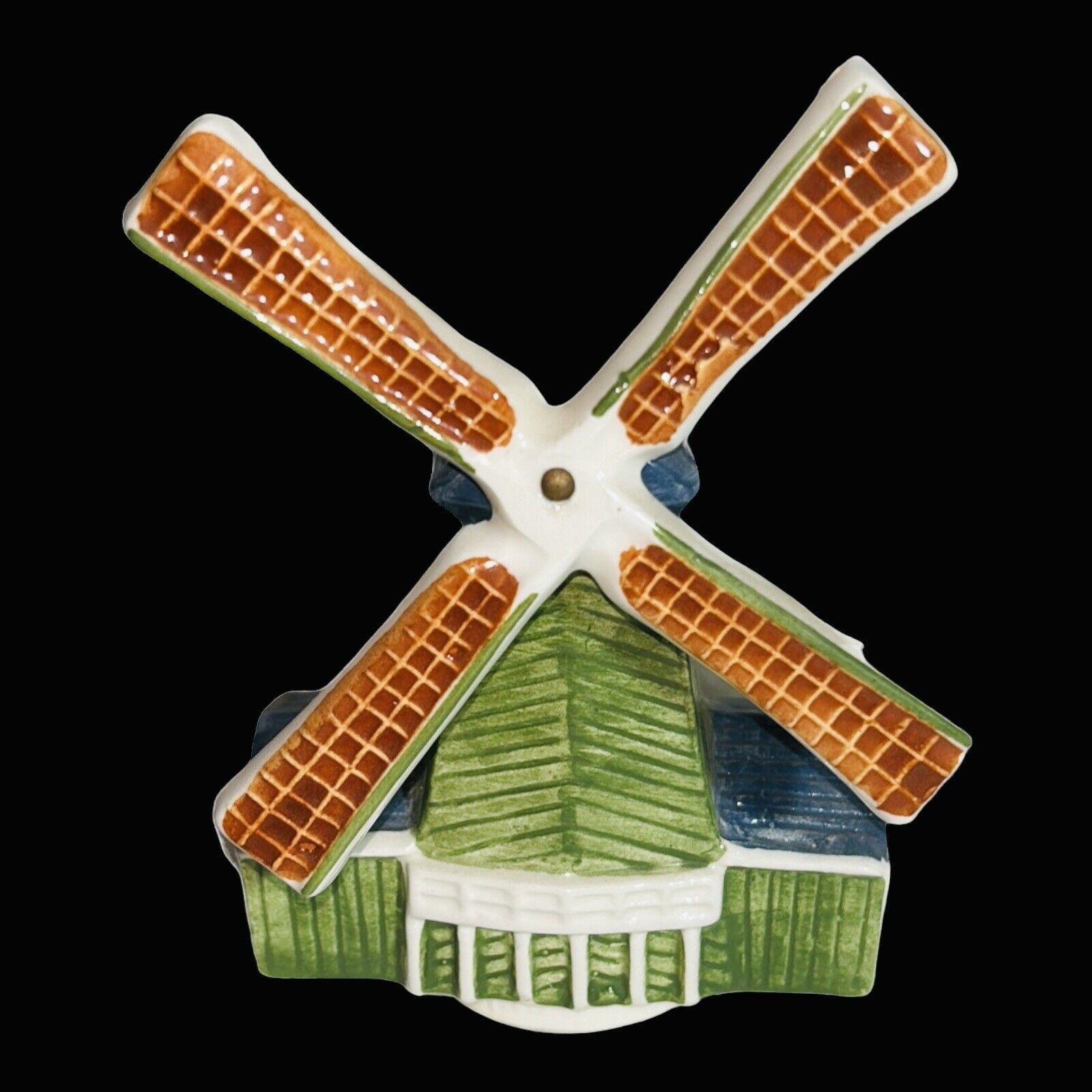 Vintage Royal Goedewaagen Windmill Poly Delft Hand Painted Porcelain. Holland.