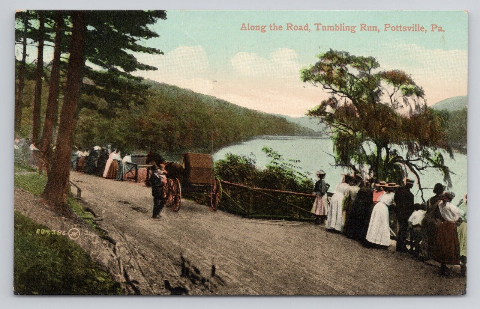 Along The Road Tumbling Run Pottsville Pennsylvania 1909 Antique Postcard