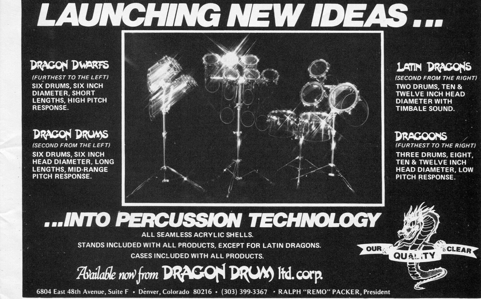 1980 Print Ad of Acrylic Dragon Drums, Dragon Dwarfs, Latin Dragons & Dragoons