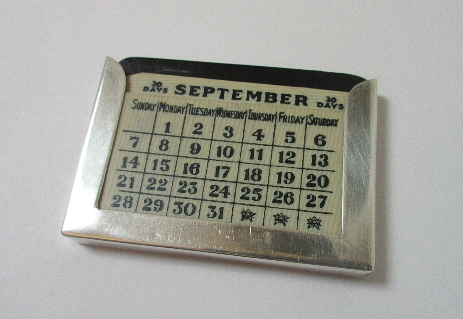 Antique Silver Perpetual Calendar Deakin Chester 1924