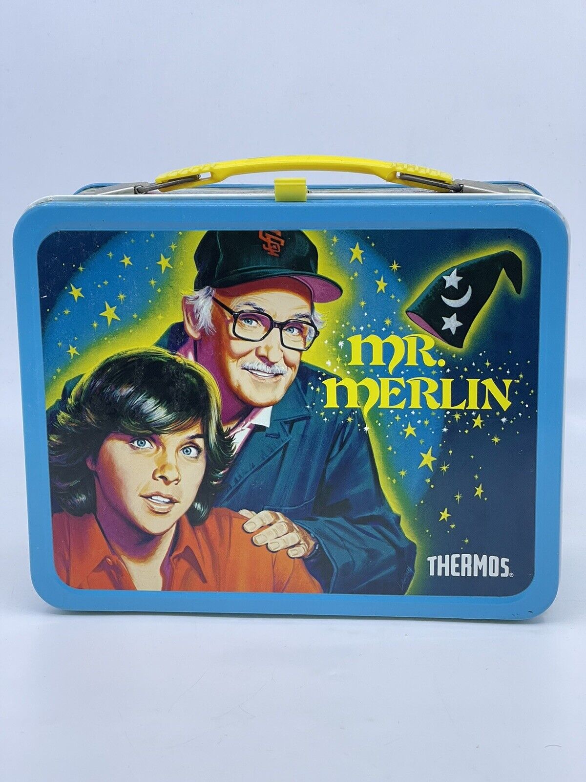 Vintage 1981 MR. MERLIN Metal Lunchbox Thermos Deadstock Columbia Unused