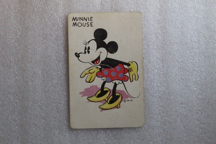 1935 Whitman Mickey Mouse Old Maid Card - Minnie Mouse  Walt Disney 1930's