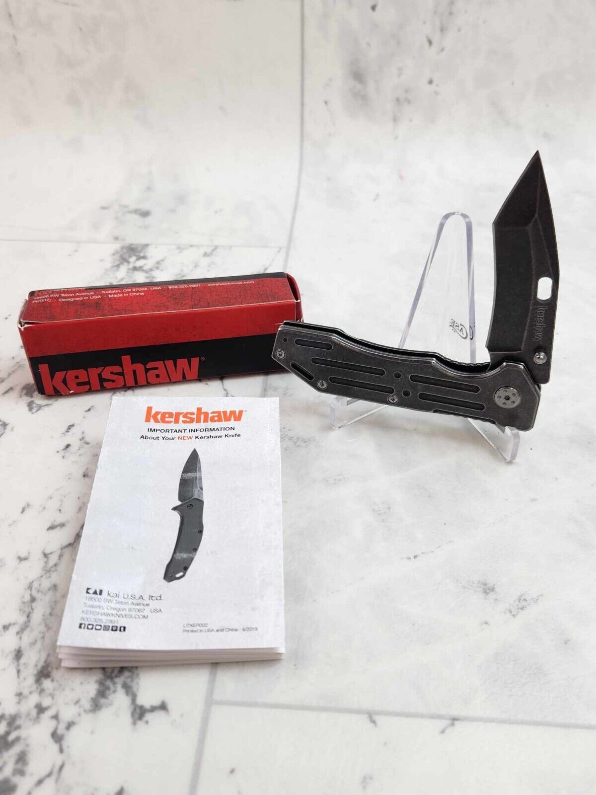 KERSHAW KS1302BW LIFTER Tanto Tactical Spring Open Assisted Folding Pocket Knife