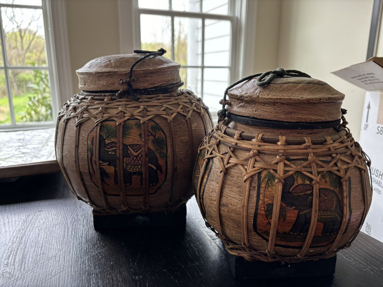 Pair Of Thai Rice Baskets 