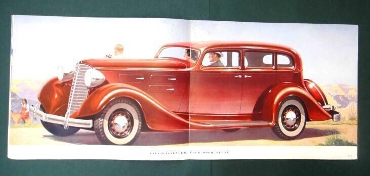 1930s antique NASH LaFAYETTE CAR sales book BROCHURE colorful automobile RARE
