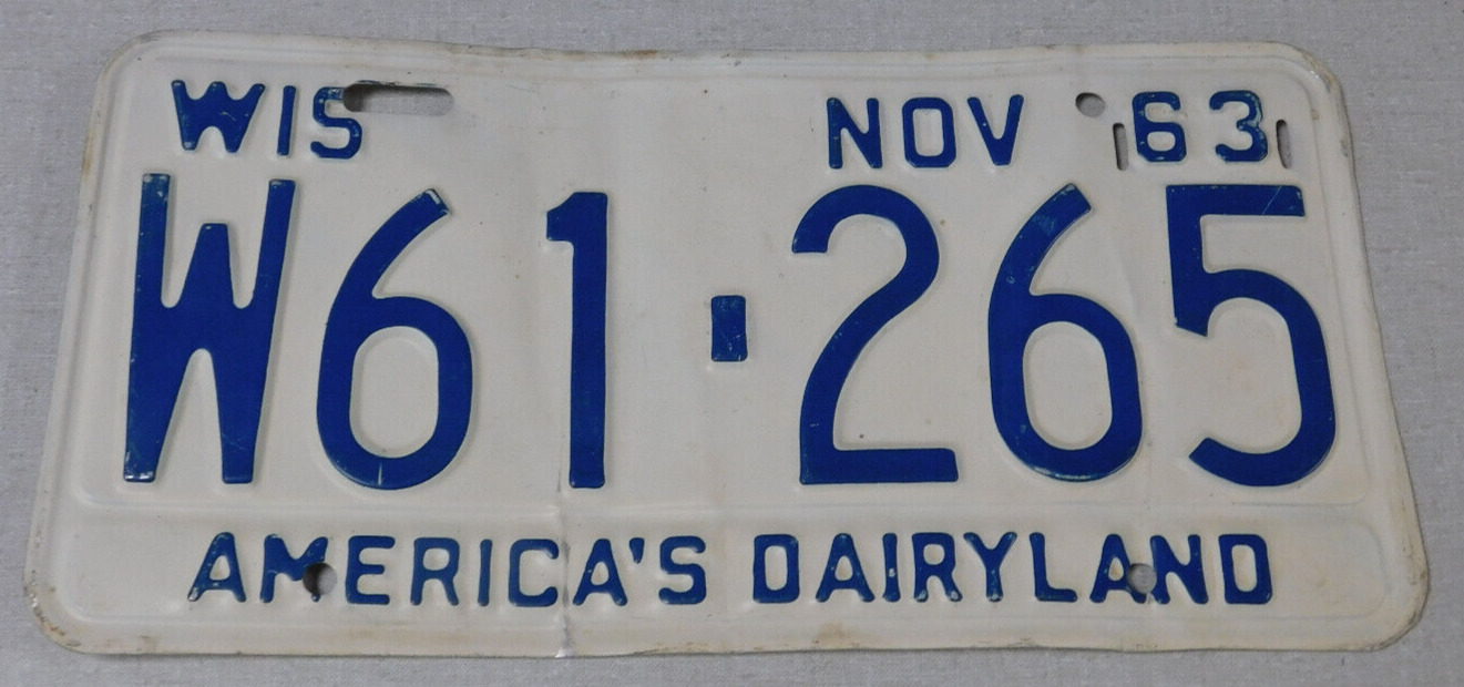 1963 Wisconsin passenger car license plate