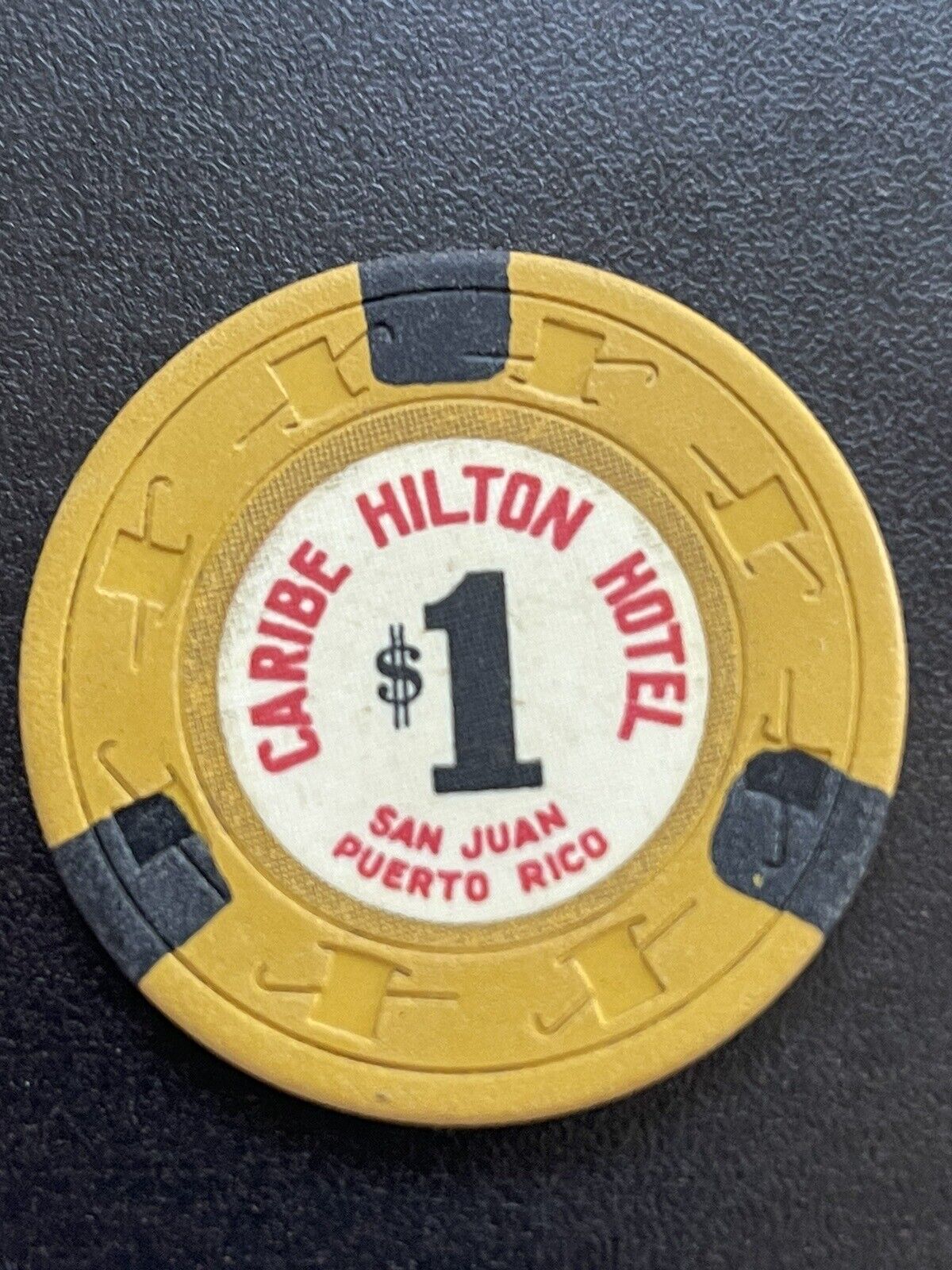 $1 Caribe Hilton San Juan Puerto Rico Casino Chip Very Rare