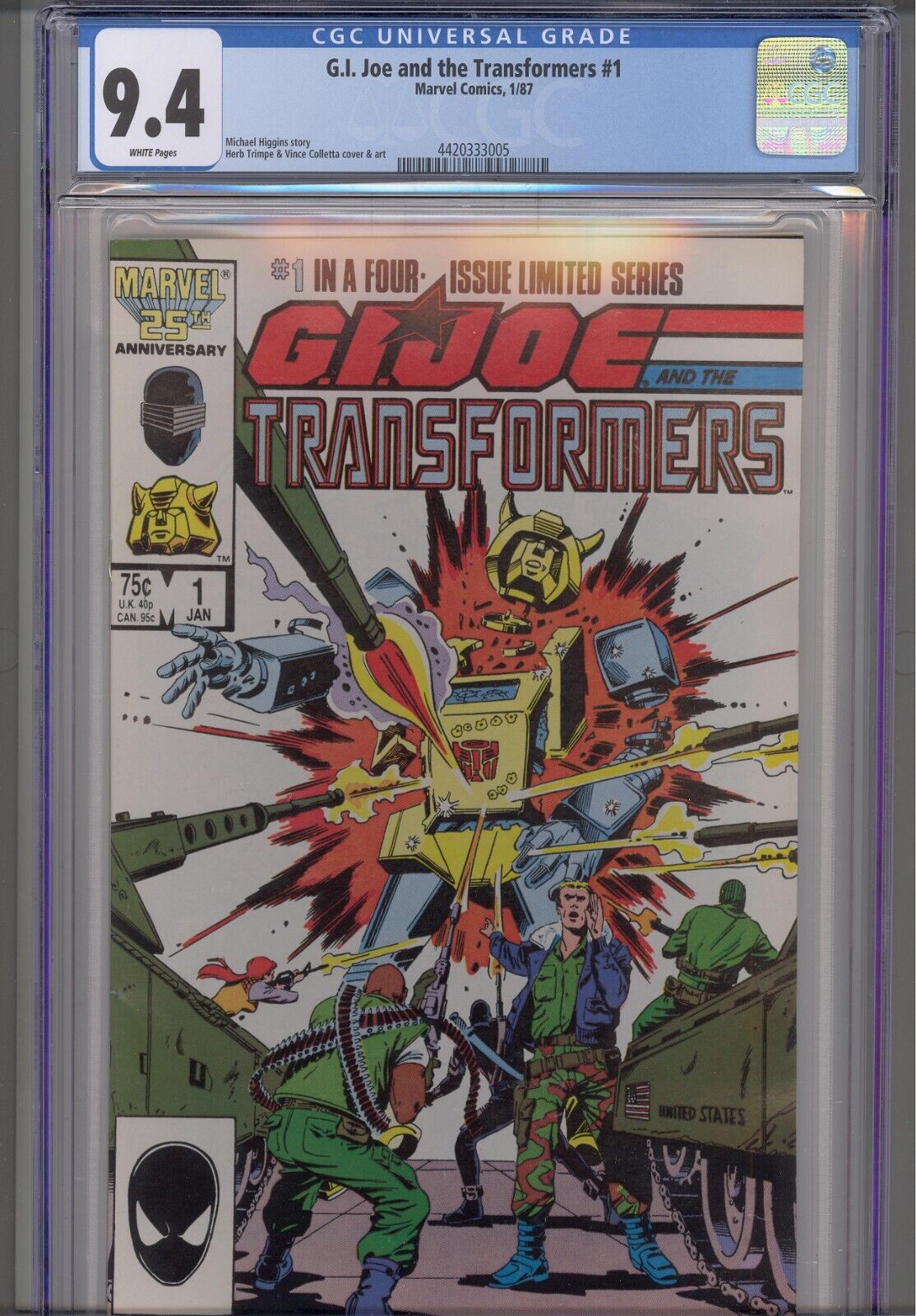 G.I. Joe and the Transformers#2 CGC 9.4 1987 Marvel Comics