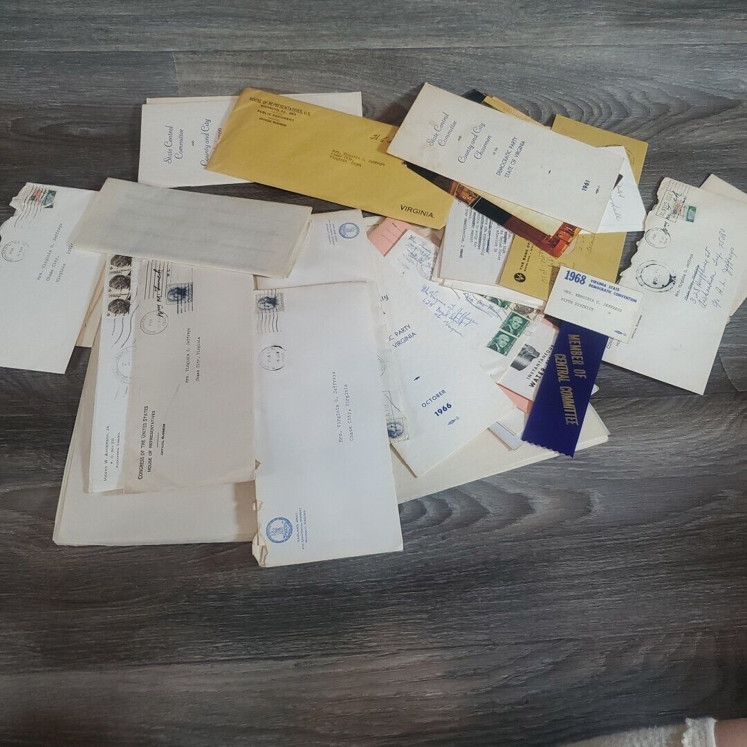 Huge Lot 1960s Virginia State Senate Democratic Ephemera Letters Pamphlets Cards