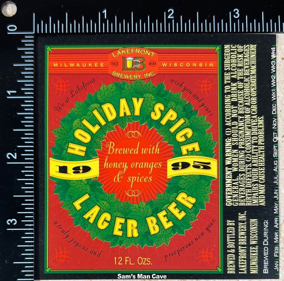 Lakefront 1995 Holiday Spice Lager Beer Label - WISCONSIN
