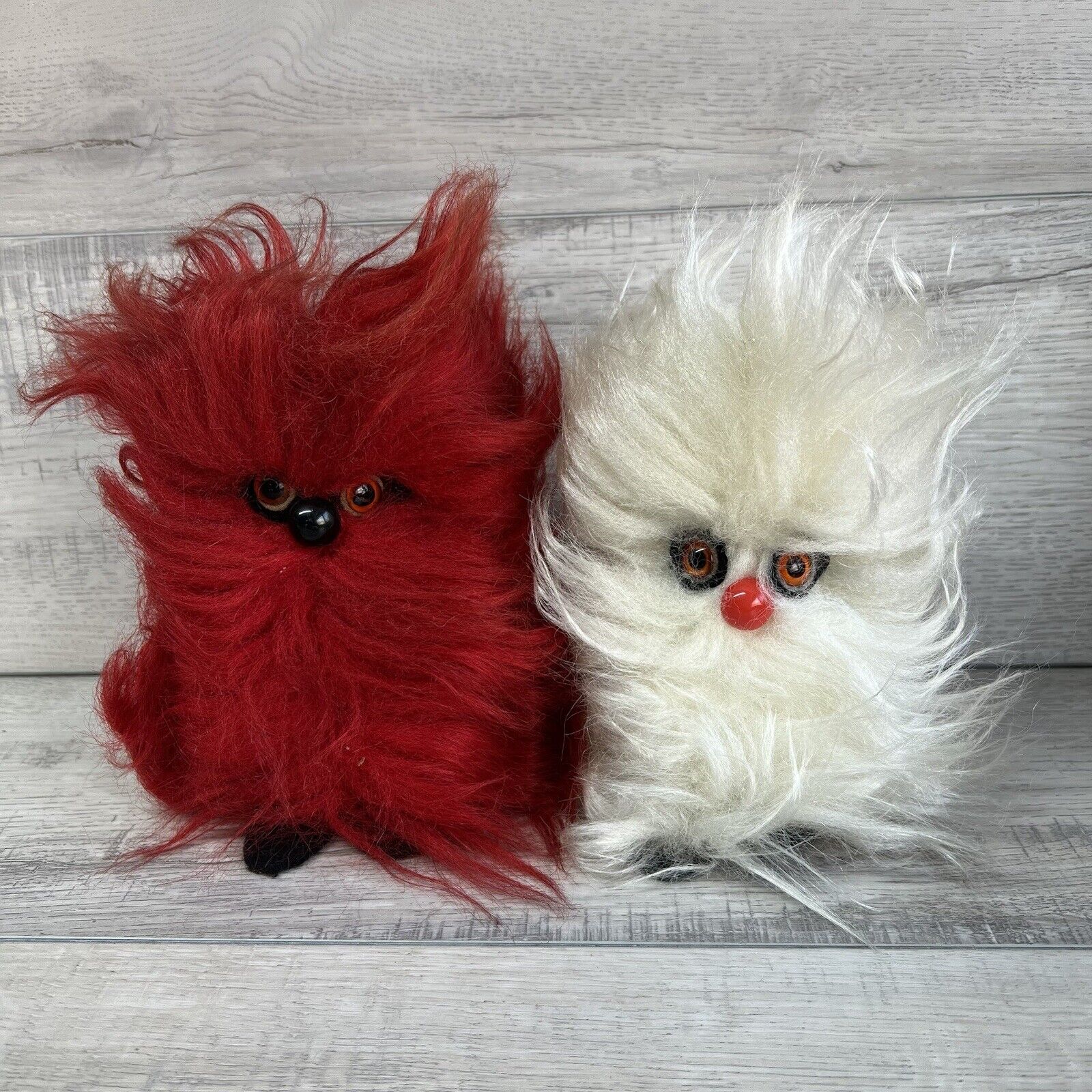 Glook Gonk Vintage 1960s 1970\'s Red White x2 Plush Toy