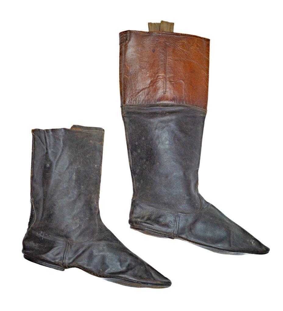 SCARCE ORIGINAL ca.1805 FRENCH NAPOLEONIC ARMY GENERAL MILITARY OFFICER'S BOOTS