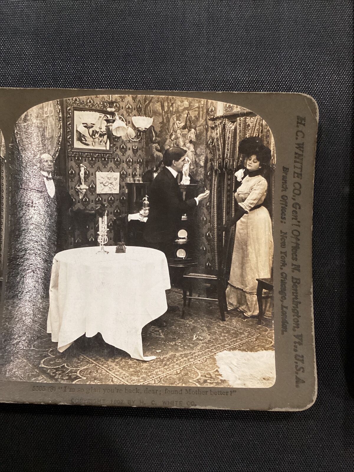 1902 Glad You’re Back Dear Stereoview Photo Card
