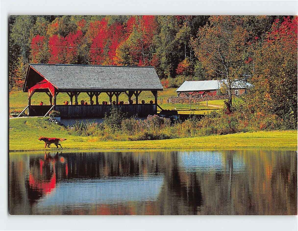 Postcard Sugarmill Farm Covered Bridge Barton Vermont USA