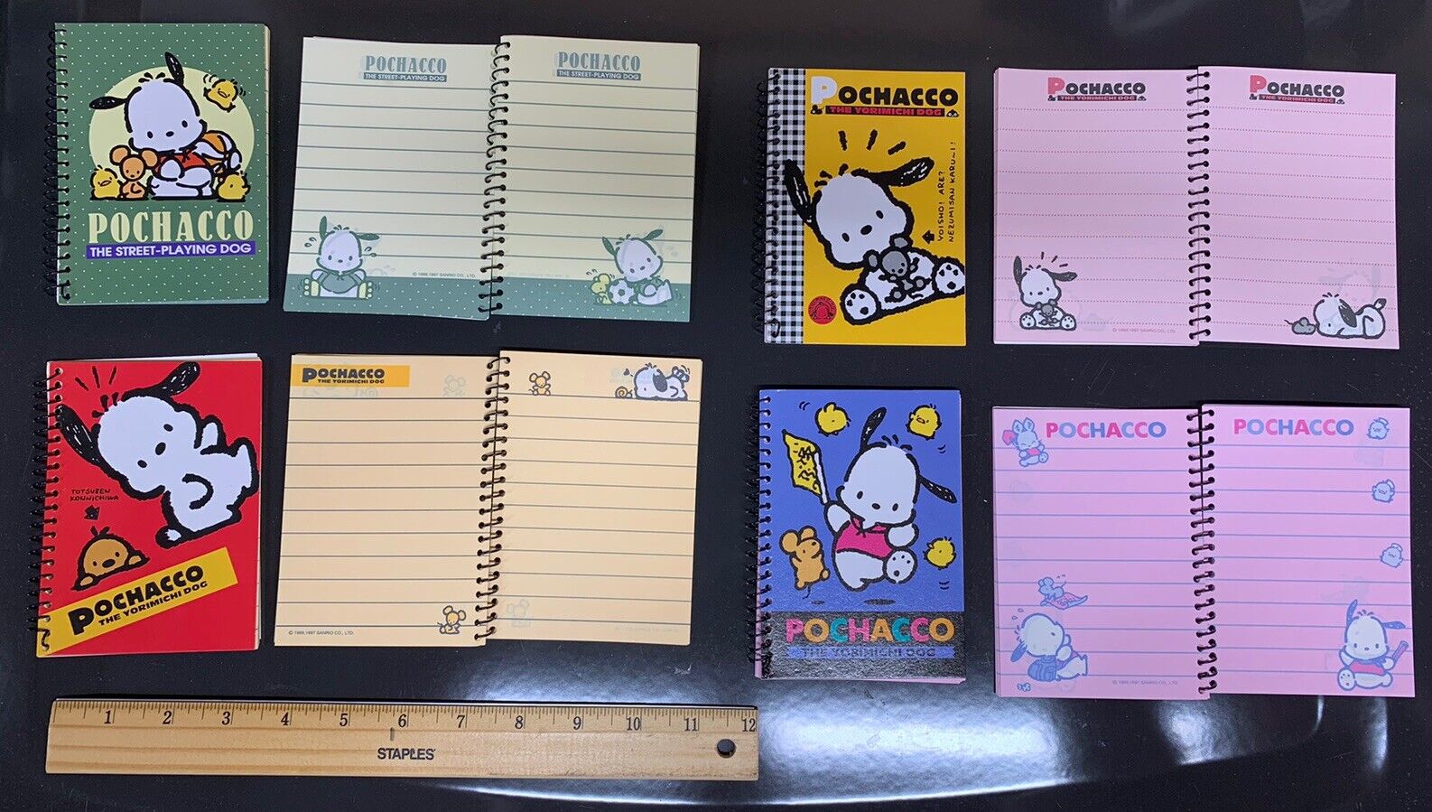 Vintage Sanrio 1994 New Pochacco Mini Spiral Notebook Set Of 4 From Hello Kitty
