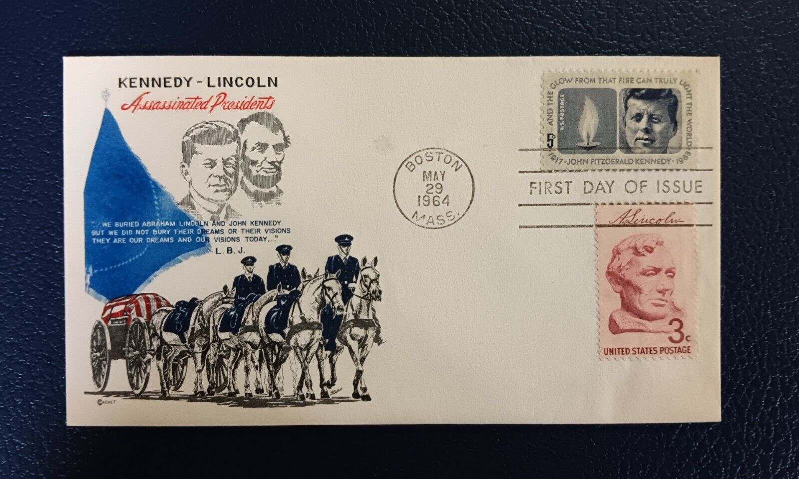 First Day Of Issue (May 29, 1964) Kennedy-Lincoln Assassinated Presidents...
