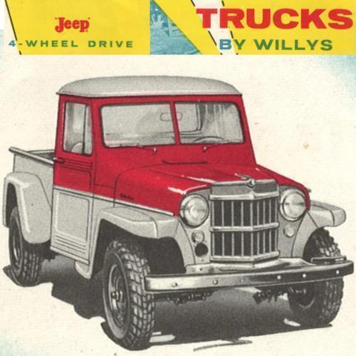 JEEP WILLYS 4X4 VINTAGE PRINT AD BROCHURE 1950s TRUCKS PICK UP STAKE BED HURRICA