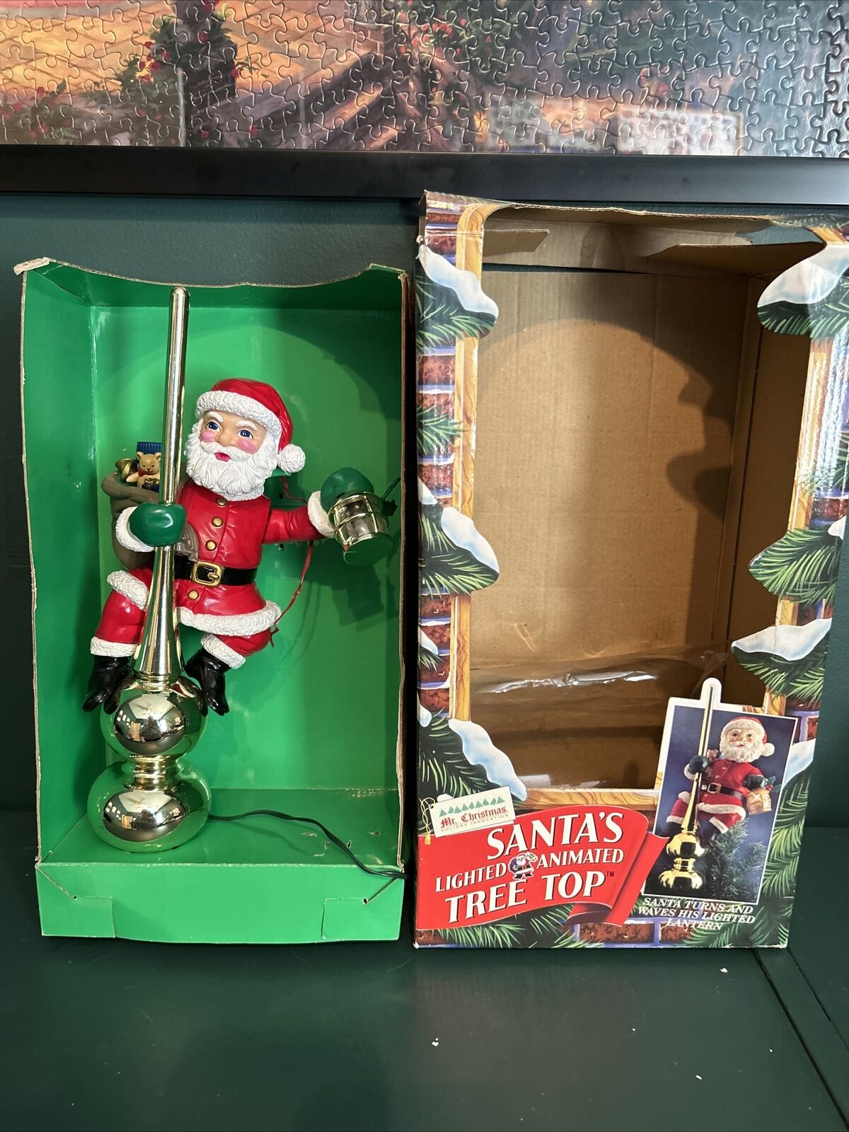 Vintage Mr. Christmas Santa Light Animated Tree Top Topper Holiday 1994 *Read*