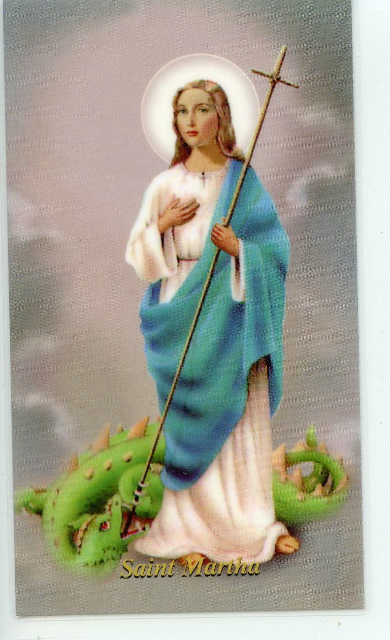 St. Martha- Novena - Relic Laminated Holy Card - Blessed by Pope Francis 