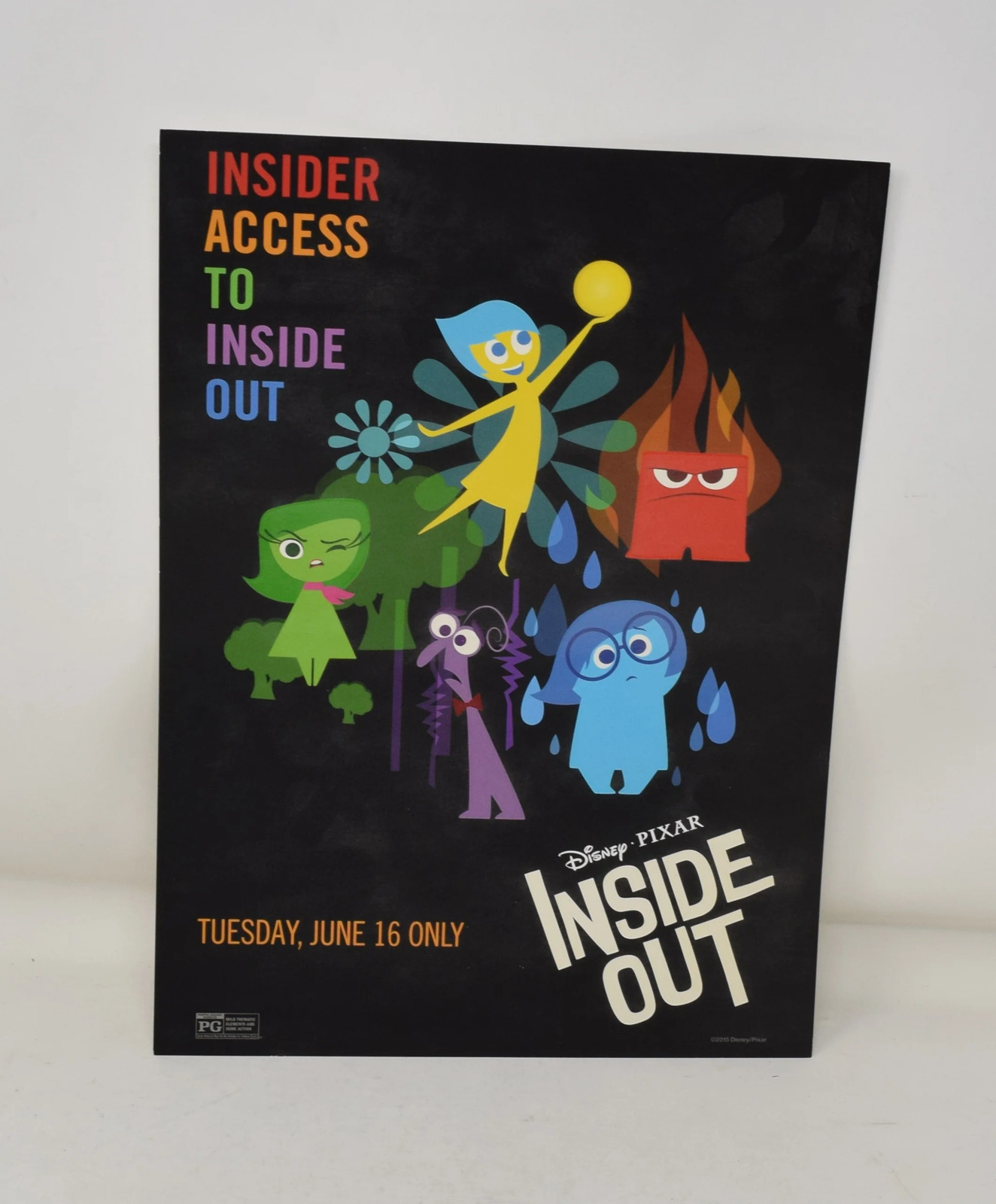 Inside Out Disney Pixar Promo Poster 9 x 13