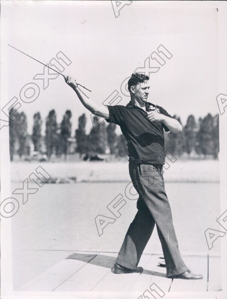 1936 Marvin K Wedge National Champion Fly Caster Press Photo