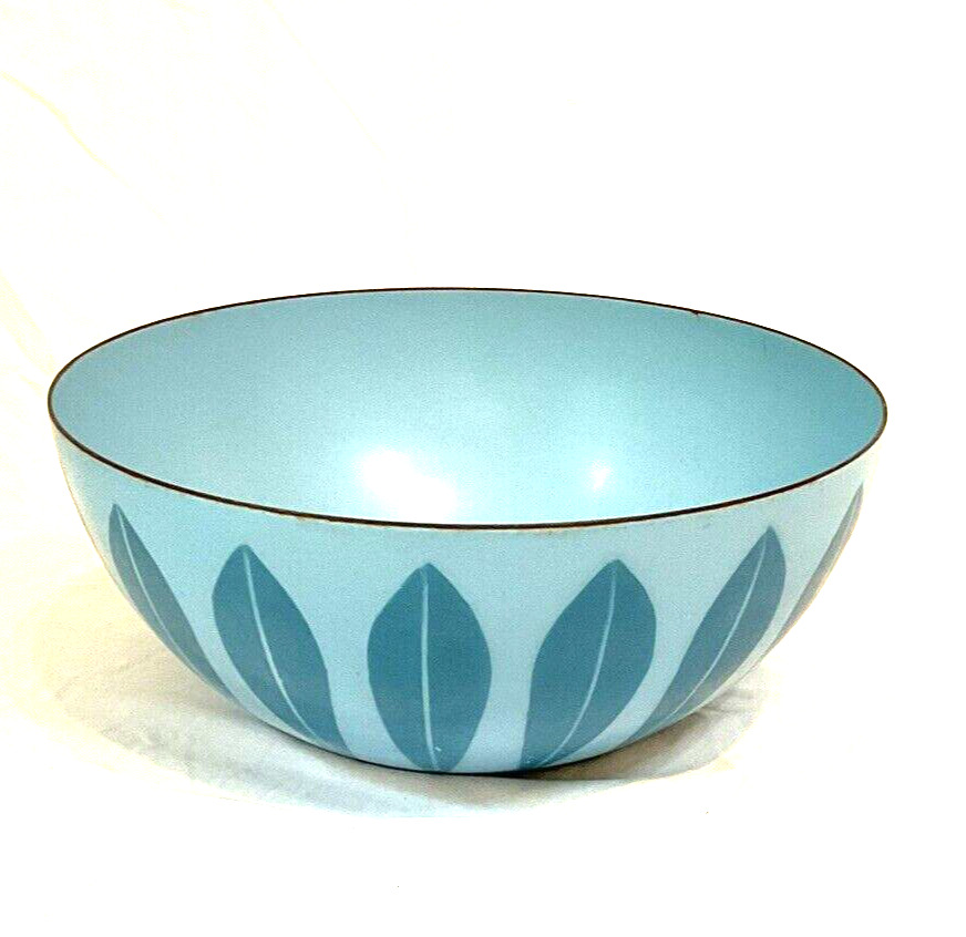 Vintage Catharine Holm Turquoise & Blue Enameled Bowl Rare Color 9.5”