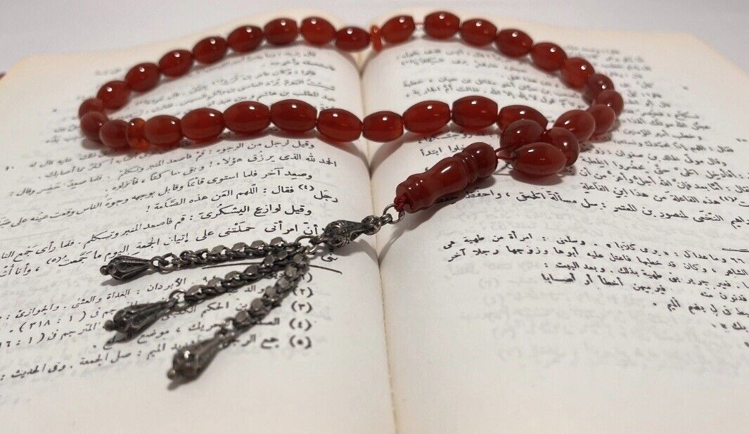 Natural Antique Yemen Agate, Prayer Beads, Rosary Tesbih Masbaha