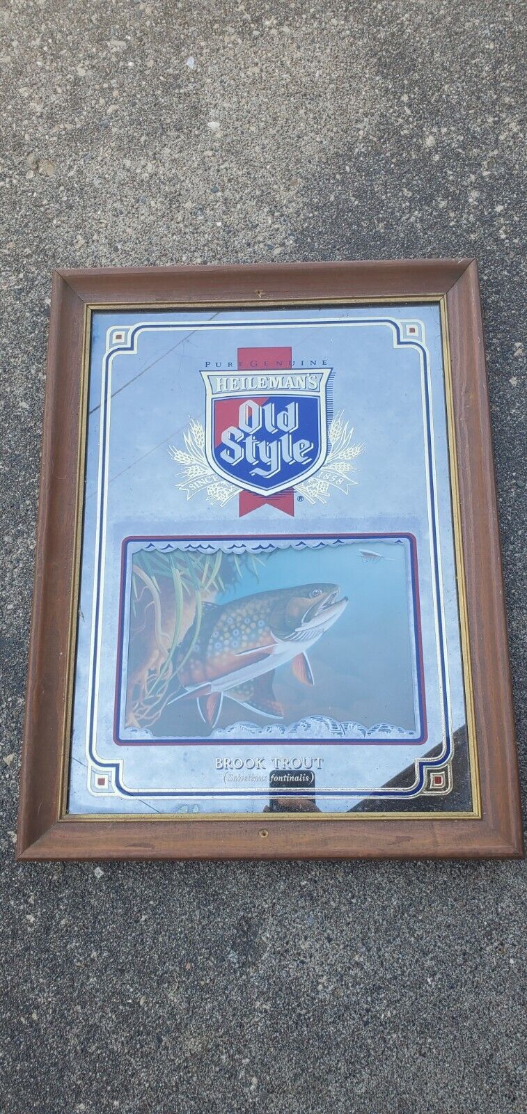 1992 Old Style Beer Wildlife Series Brook Trout mirror